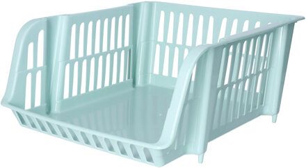Stapelbare opbergmand - Mintgroen - 16 liter - kunststof - 38 x 28 x 15 cm