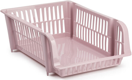 Stapelbare opbergmand - Oudroze - 20 liter - kunststof - 43 x 32 x 16 cm