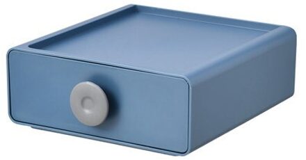 Stapelbare Opslag Lade Kleine Desktop Storage Containers Met Laden Plastic Organizer Box Voor Kantoorbenodigdheden Makeups Sieraden blauw
