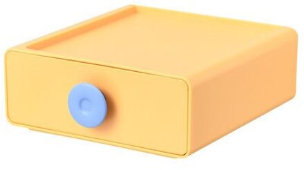 Stapelbare Opslag Lade Kleine Desktop Storage Containers Met Laden Plastic Organizer Box Voor Kantoorbenodigdheden Makeups Sieraden geel