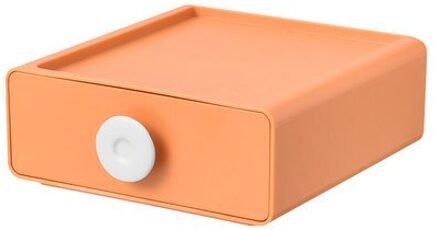 Stapelbare Opslag Lade Kleine Desktop Storage Containers Met Laden Plastic Organizer Box Voor Kantoorbenodigdheden Makeups Sieraden oranje