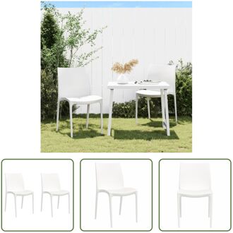 Stapelbare Tuinstoelen - Polypropeen - 50 x 46 x 80 cm - Wit