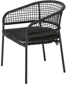 Stapelbare Wicker Tuinstoel Ciotat Aluminium Zwart