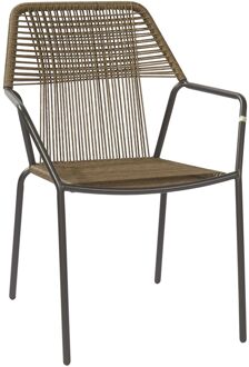 Stapelbare Wicker Tuinstoel Frejus Donkergrijs