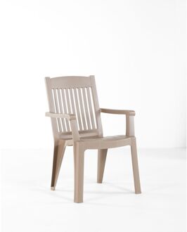 Stapelstoel Iruba Met Armleuning Pvc Taupe 62x59,5x89,5cm