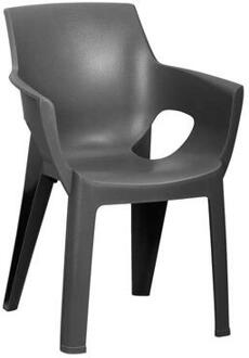 stapelstoel Ivy - antraciet - 85x60x53 cm - Leen Bakker Grijs - 85 x 53 x 60
