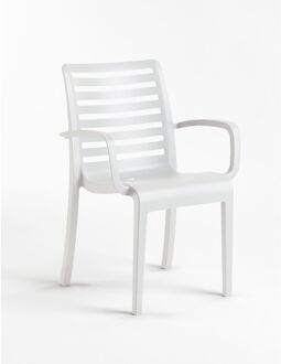 Stapelstoel Slat Pvc Wit 58x60x88cm
