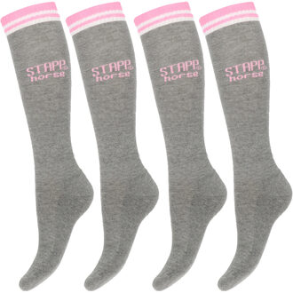 Stapp Horse Paardrijsokken Born To Ride Horse 4-pack Grijs-39/42 - 39/42