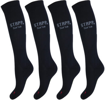 Stapp Horse Paardrijsokken Compressie 4-pack Zwart / Grijs-39/42 Zwart/Grijs - 39/42