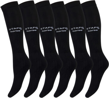 Stapp Horse Paardrijsokken Ultra Fine 6-pack Zwart-35/42 - 35/42
