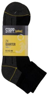 Stapp korte werk sokken 2-paar Coolmax Quarter  - 43/46  - Zwart