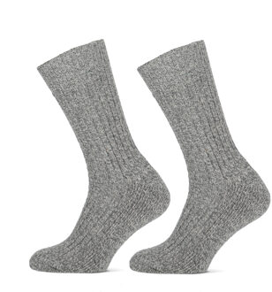 Stapp Werksokken Heren Yellow Norwegian 2-pack Grey Melange-39/42 - 39/42