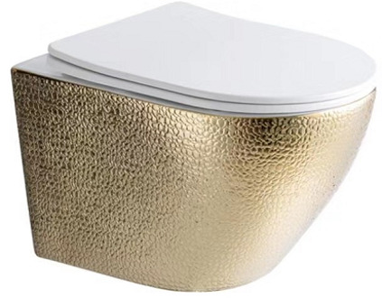 Star Croco toiletpot randloos met zitting goud