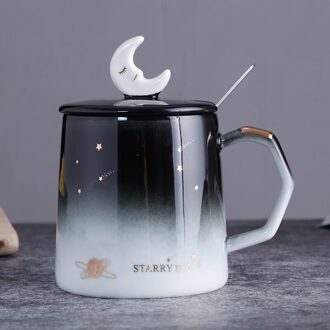 Star Mok Individuele Trend Keramische Water Cup Nordic Melk Koffie Thee Cup Met Deksel Lepel