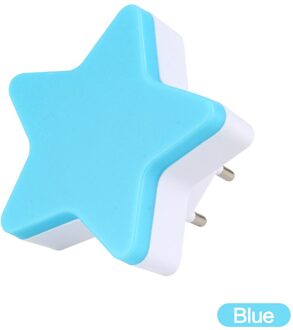 Star Night Light Plug-in Wandlamp Woondecoratie Licht Sensor Socket Lamp Kinderkamer Slapen Bedlampje EU/US Plug blauw / EU plug