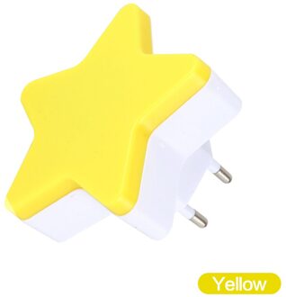 Star Night Light Plug-in Wandlamp Woondecoratie Licht Sensor Socket Lamp Kinderkamer Slapen Bedlampje EU/US Plug geel / EU plug
