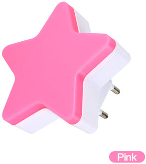 Star Night Light Plug-in Wandlamp Woondecoratie Licht Sensor Socket Lamp Kinderkamer Slapen Bedlampje EU/US Plug roze / EU plug