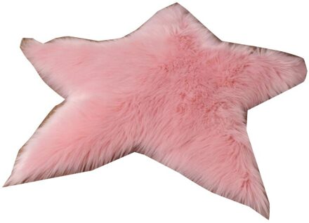 Star Shaped Rug Kids Kinderen Living Slaapkamer Vloermat Babykamer Kwekerij Tapijten Pluizige Zachte Gebied Tapijt Tapetes 60Cm roze