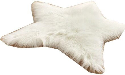 Star Shaped Rug Kids Kinderen Living Slaapkamer Vloermat Babykamer Kwekerij Tapijten Pluizige Zachte Gebied Tapijt Tapetes 60Cm wit