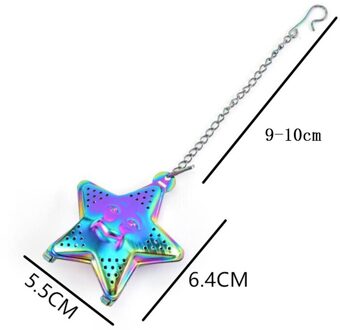 Star Thee Mesh Zetgroep Kleurrijke Rvs Theezeefje Spice Filter Drinkware Gadget Keuken Gereedschap Accessoires