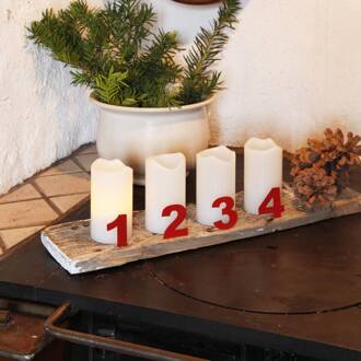 Star Trading 4-de set - Candle LED kaarsen, wit wit / opaal