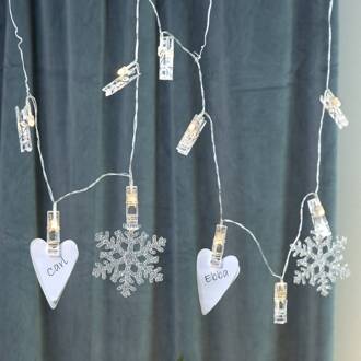 Star Trading Batterijbediende LED foto-ketting Clippy timer helder