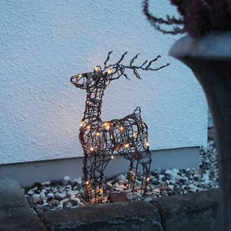 Star Trading Bruine rattanlook - LED-buitendeco Deer