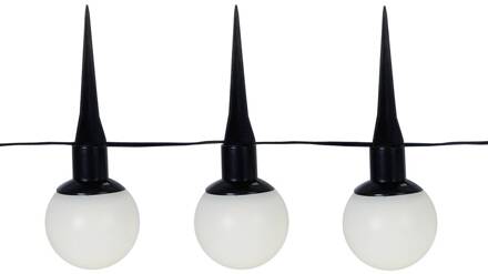 Star Trading Combinatie LED lichtketting op zonne-energie, 6-lamps, IP44, kunststof zwart, opaal