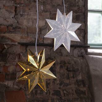 Star Trading Decoratie ster Classic van metaal, wit