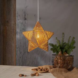Star Trading Decoratie ster Rappe van papieren koorden, hangend lichtbruin