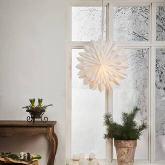 Star Trading Decoratieve ster Cliff, papier, zonder fitting wit Ø 60cm