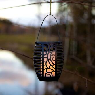 Star Trading Flame LED lamp op zonne-energie, drie gebruiksmogelijkheden, 42 cm zwart, geel