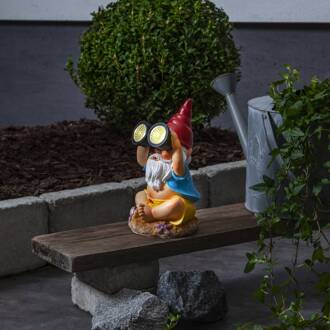 Star Trading Gnomy LED lamp op zonne-energie, kleurrijk, kunststof, 22 cm, verrekijker