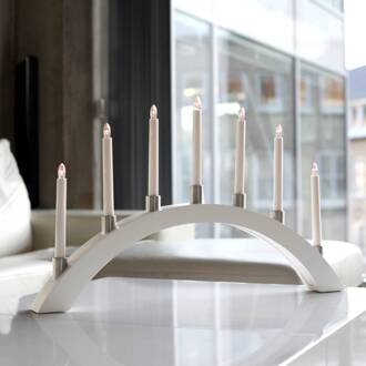 Star Trading Hoge LED-lichtboog, 7-lamps wit, zilver