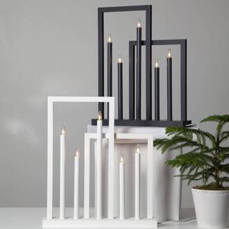 Star Trading Houten raam kandelaar Frame, 5-lamps, donkergrijs