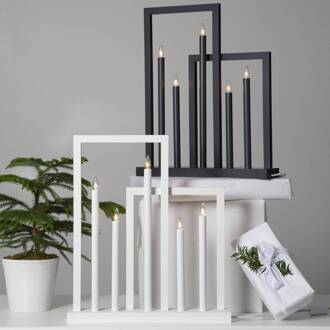 Star Trading Houten raam kandelaar Frame, 5-lamps, wit