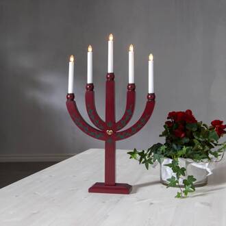 Star Trading Kandelaar Elias Tradition 5-lamps rood