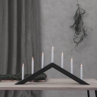 Star Trading Kandelaar Pijl, plat, 7-vlam, zwart