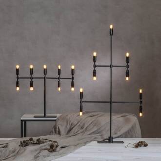 Star Trading Kandelaar Twice, zwart, 9-lamps, 42 cm