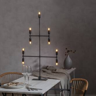 Star Trading Kandelaar Twice, zwart, 9-lamps, 91 cm