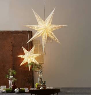 Star Trading Kanten papieren ster, Ø 45 cm, wit, zonder verlichting