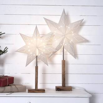 Star Trading Karo - decoratieve lamp met patroonster 55 cm wit, bruin