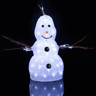 Star Trading Klein LED figuur Crystal Snowman voor buiten duidelijk
