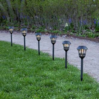 Star Trading Lace LED grondspies lamp, zwart, hoogte 31 cm, set van 4