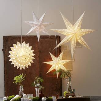 Star Trading Lace papieren ster zonder verlichting, Ø 80 cm, wit