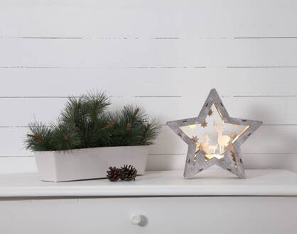 Star Trading LED-decoratie ster Fauna van hout, hoogte 24 cm hout donker, hout licht