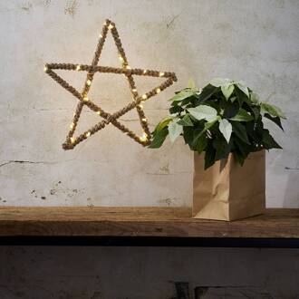 Star Trading LED-decoratie ster Jutta, met jutetouw omwikkeld bruin