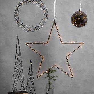 Star Trading LED-decoratiebol Glow van glas, Ø 15 cm rookgrijs rookgrijs, zilver