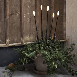 Star Trading LED grondspies lamp Melkachtig zwart hoogte 50,5cm plastic 5x set zwart, wit