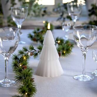 Star Trading LED kaars Flamme Grany, wit, 18 cm, echte was, werkt op batterijen